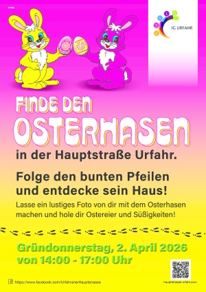 Finde den Osterhasen in der Hauptstraße in Linz-Urfahr