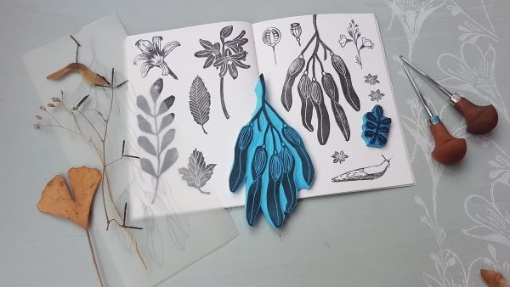 Naturformen als Stempel schnitzen