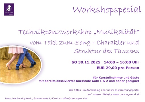 Musikalität – vom Takt zum Song – Charakter & Struktur des Tanzens