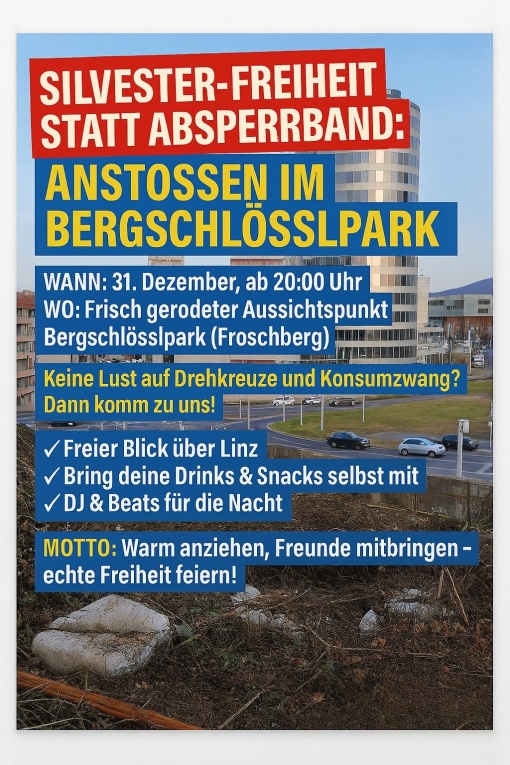 Public Space Party: Silvester im Bergschlösslpark (Eintritt frei!)