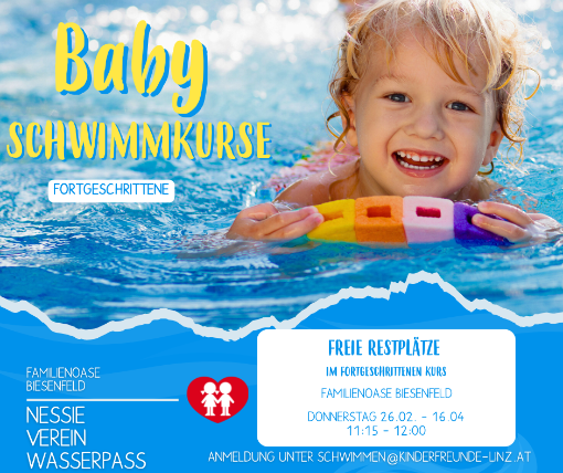 Babyschwimmen für Fortgeschrittene im Biesenfeldbad